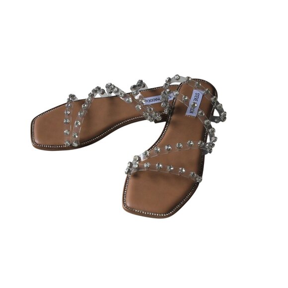 Steve Madden Skyler Clear Sandals  SKYL11S1 Bling Studded Strappy Size 9M New - Picture 11 of 15